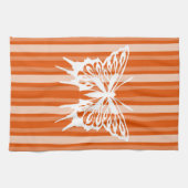 Persimmon Victoriaans Stripe met Butterfly Theedoek (Horizontaal)