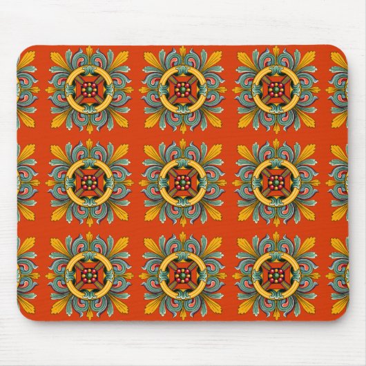 Persimmon Victoriaans teile Design Muismat (Voorkant)