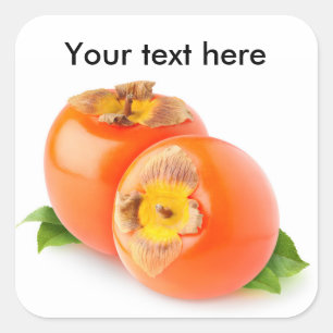 Persimmon vruchten vierkante sticker