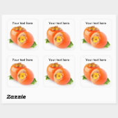 Persimmon vruchten vierkante sticker (Vel)
