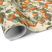 Persimmons Patroon Cadeaupapier (Rol Hoek)