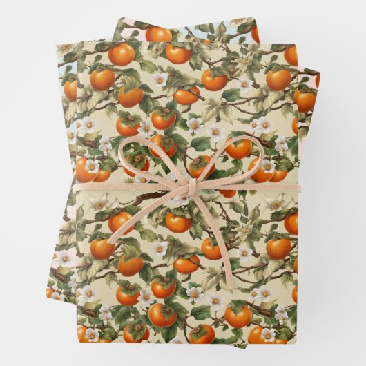 Persimmons Patroon Inpakpapier Vel (In situ)