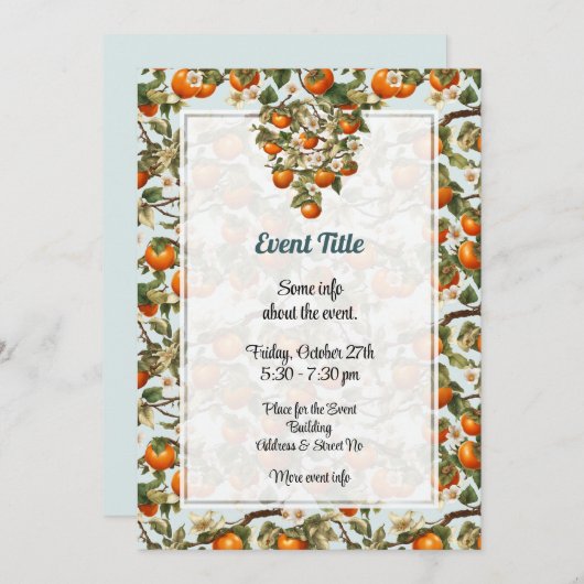 Persimmons Uitnodiging (Voorkant / Achterkant)