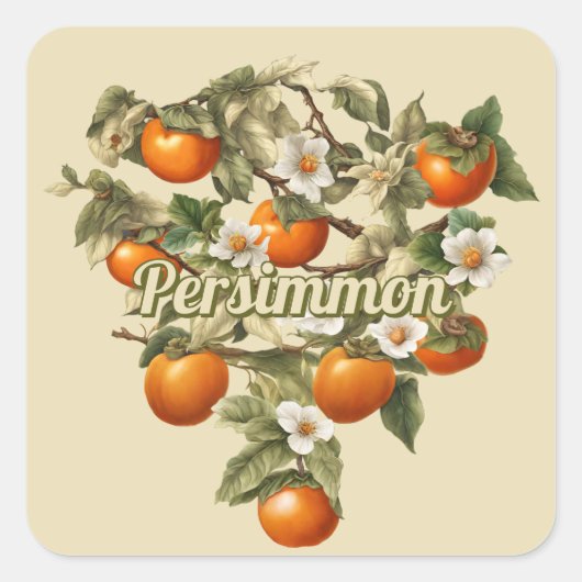 Persimmons Vierkante Sticker (Voorkant)