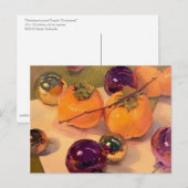 "Persimons en Paarse siervoorwerpen" KunstBriefkaa Briefkaart (Voorkant / Achterkant)