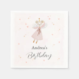 Persinalized Pastel Pink Baby Mouse Cute Napkin Servet