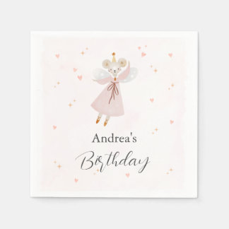 Persinalized Pastel Pink Baby Mouse Cute Napkin Servet