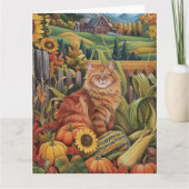 Persische Kat Oogst Dankdag Kaart (Voorkant)