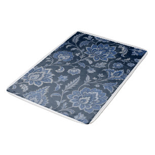 Persische Middernacht Tuin Luxe Navyblauw Badmat