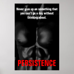 Persistence Bodybuilding Training Zwart & Wit Poster
