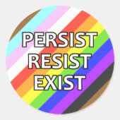 Persistent/Resist/Exist ronde Sticker Blad (Voorkant)