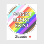 Persistent/Resist/Exist Ronde Vinyl Sticker (Vel)