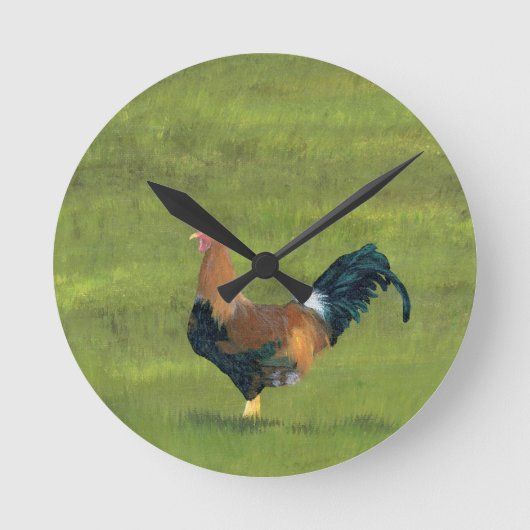 Persistente Alarm Clock - Rooster Boerderij Design Ronde Klok (Voorkant)