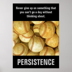 Persistentie Baseball Inspirerend Motivatie Poster