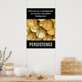 Persistentie Baseball Inspirerend Motivatie Poster (Keuken)