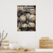 Persistentie Baseball Inspirerend Motivatie Poster (Keuken)