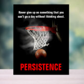 Persistentie Basketball Inspirerend Motivatie Acryl Bord (Neutraal)