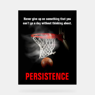 Persistentie Basketball Inspirerend Motivatie Acryl Bord