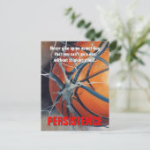 Persistentie Basketball Inspirerend Motivatie Briefkaart (Staand voorkant)