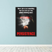 Persistentie Basketball Inspirerend Motivatie Canvas Afdruk (Insitu (Houten vloer))