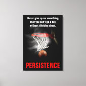 Persistentie Basketball Inspirerend Motivatie Canvas Afdruk (Voorkant)