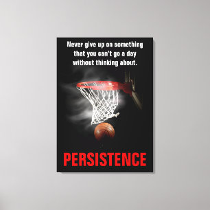 Persistentie Basketball Inspirerend Motivatie Canvas Afdruk