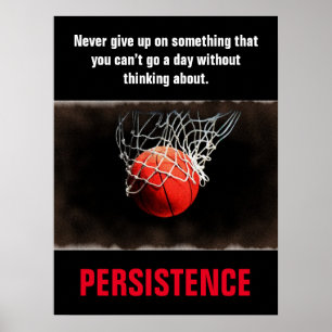 Persistentie Basketball Inspirerend Motivatie Poster