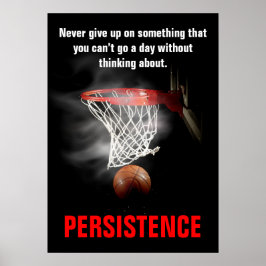 Persistentie Basketball Inspirerend Motivatie Poster