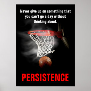Persistentie Basketball Inspirerend Motivatie Poster