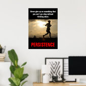 Persistentie — fitnesstraining Motivatie Poster (Thuiskantoor)