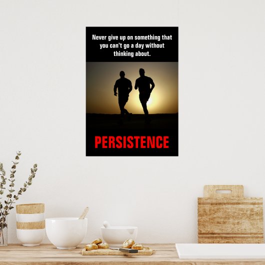 Persistentie — fitnesstraining Motivatie Poster (Keuken)