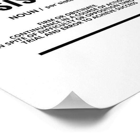 Persistentie | Motivatie prijsopgave Poster (Hoek)