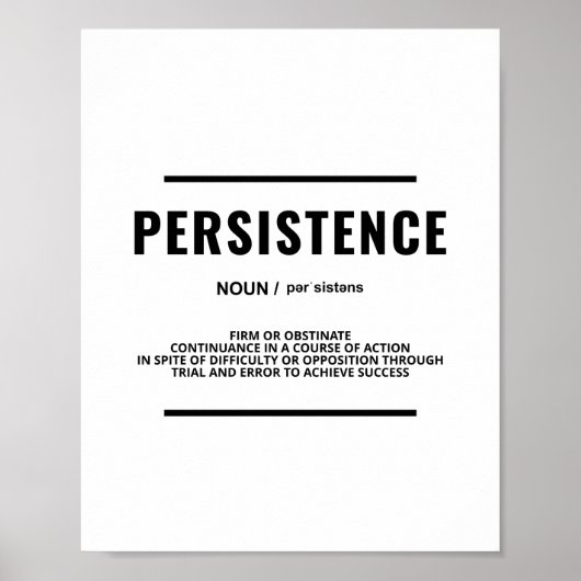 Persistentie | Motivatie prijsopgave Poster (Voorkant)