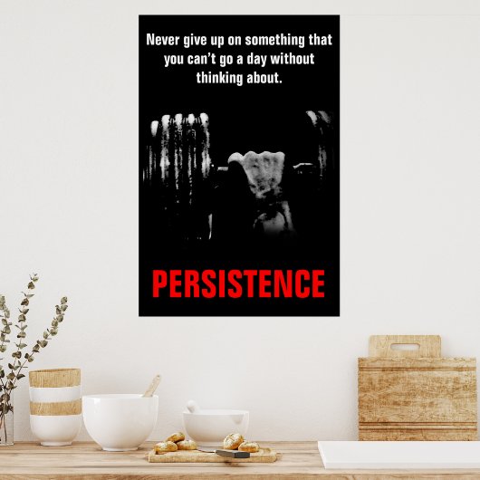 Persistentie — Opleiding van gebouwen — hard werke Poster (Keuken)