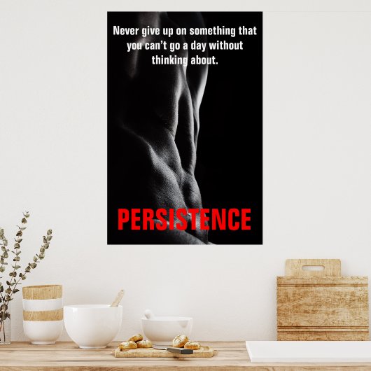 Persistentie — Opleiding van gebouwen — hard werke Poster (Keuken)