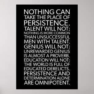 Persistentie - Succes, Hustle, Gym Motivatie Poster