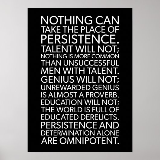 Persistentie - Succes, Hustle, Gym Motivatie Poster (Voorkant)