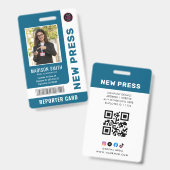 Perskaart Journalist  Foto-ID  Badge (Voor- en achterkant)