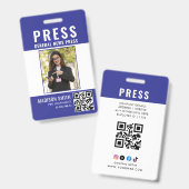Perskaart Journalist Foto ID Badge (Voor- en achterkant)