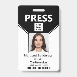 Perskaart Logo Foto en Streepjescode ID-badge Badge