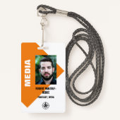 PERSKAART VOOR BEDRIJFSMEDIA-ID-EVENEMENT BADGE (Voorkant met draagriem)