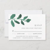 Perskaart voor botanisch dinerkeuze in smaragdgroe RSVP kaartje (Voorkant)