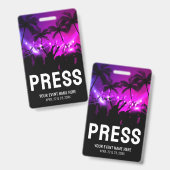 Perskaart voor evenementen badge (Voor- en achterkant)