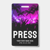 Perskaart voor evenementen badge (Voorzijde)