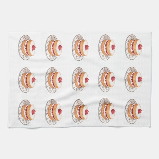  perskoeken voor aardbeien theedoek (Horizontaal)