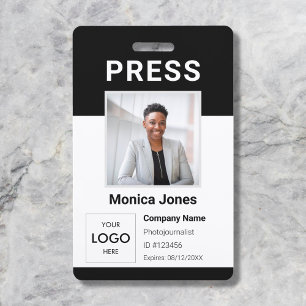 Perslogo foto QR-code professioneel badge