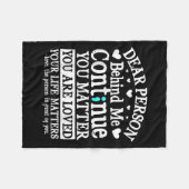 Person Behind Me Suicide Prevention &amp; Depressi Fleece Deken (Voorkant (Horizontaal))