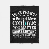 Person Behind Me Suicide Prevention &amp; Depressi Fleece Deken (Voorkant)