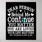 Person Behind Me Suicide Prevention &amp; Depressi Poster (Voorkant)