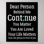 Person Behind Me Suicide Prevention And Depression Poster (Voorkant)